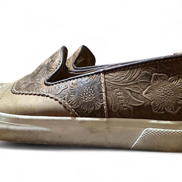 Durango Brown Embossed Slip-On Flats - Picture 4 of 5